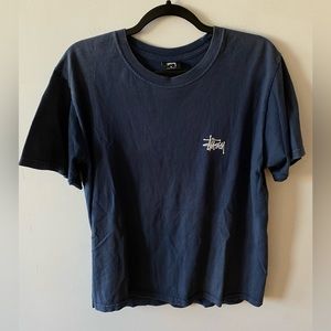 Stussy T Shirt Classic Logo Navy Blue Men’s Size Medium